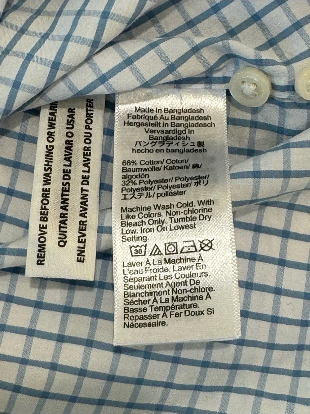 J. Crew Men’s Blue Windowpane Button-Up Shirt Medium